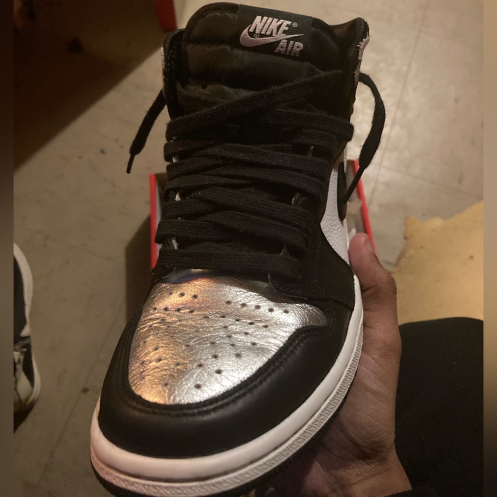 Silver toe Jordan 1s